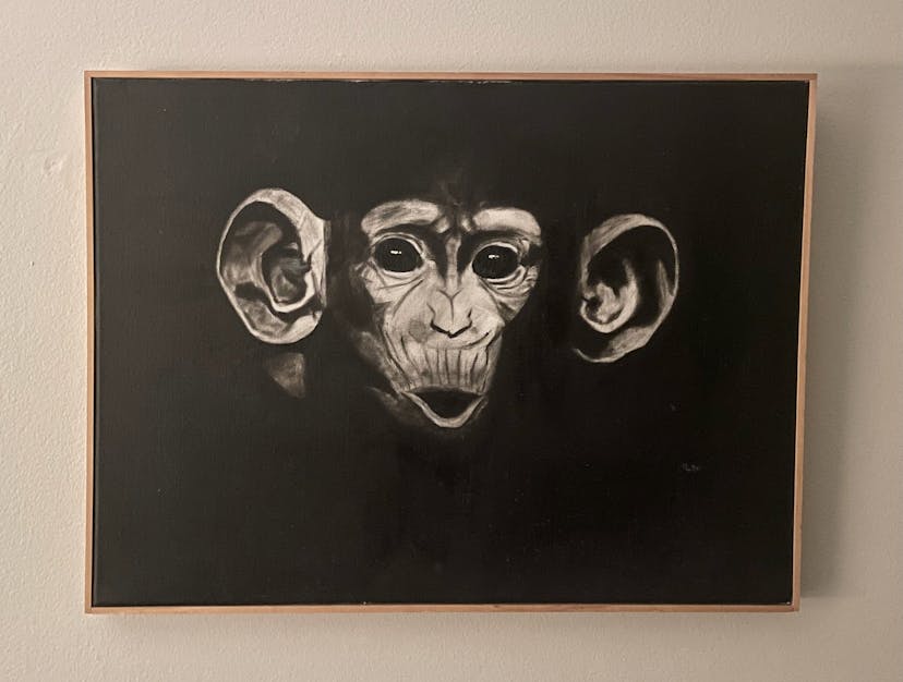 Monkey oil painting