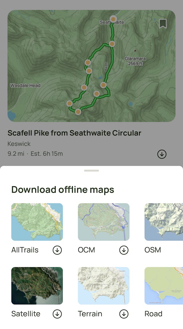 AllTrails mobile map download